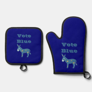 Set De Manoplas Vota Burro Azul