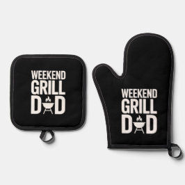 Set De Manoplas Weekend Grill Dad Funny BBQ