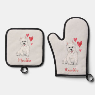 Set De Manoplas West Highland Terrier White Fur Westie