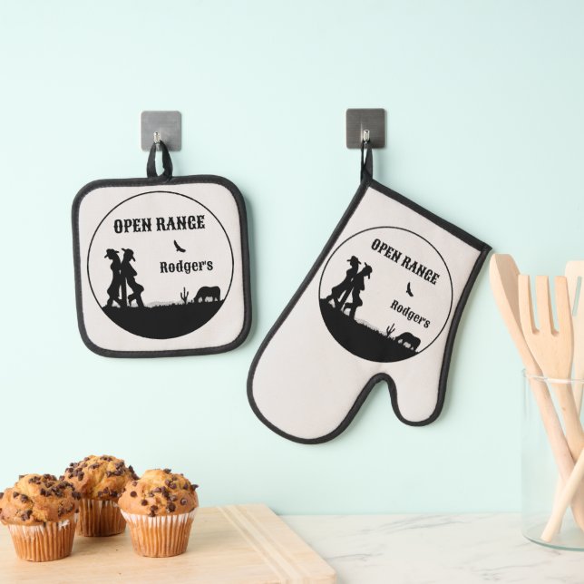 Set De Manoplas Western Open Range 2 Lines Textos (Insitu (colgante))