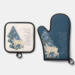 Set De Manoplas Wild Deer Footprints in Snow – Winter Nature Art