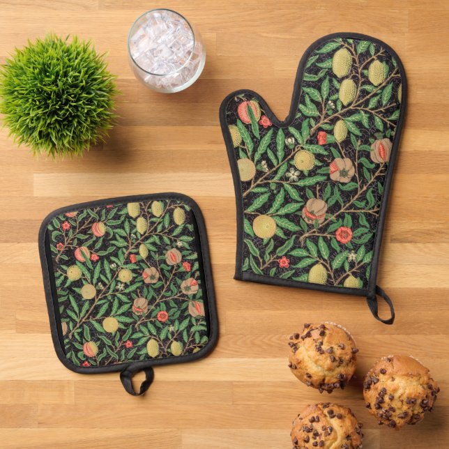 Set De Manoplas William Morris Fruit Pattern (De arriba hacia abajo)