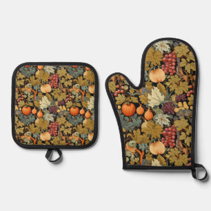 Set De Manoplas William Morris otoño deja calabazas