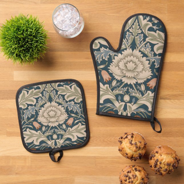 Set De Manoplas William Morris Severn Floral Garden Floral Classic (De arriba hacia abajo)