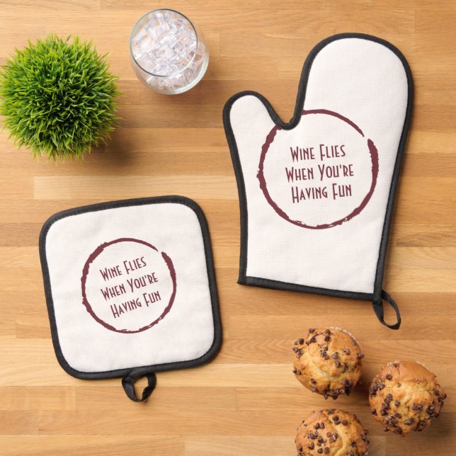 Set De Manoplas Wine Funny (De arriba hacia abajo)