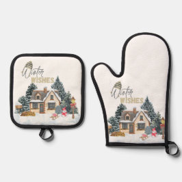 Set De Manoplas Winter Wishes Christmas Gift For Home Decor