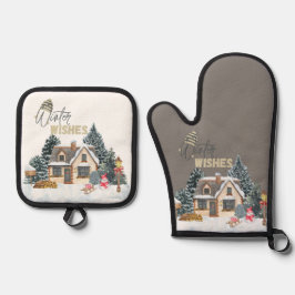 Set De Manoplas Winter Wishes Christmas Gift For Home Decor