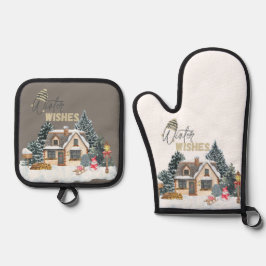 Set De Manoplas Winter Wishes Christmas Gift For Home Decor