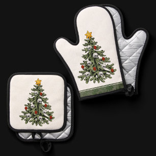 Set De Manoplas XMAS escalofriante Un Grunge De Árbol De Navidad