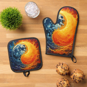 Set De Manoplas Yin Yang Art Celestial