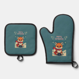 Set De Manoplas Zorro de Navidad Acogedor