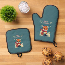 Set De Manoplas Zorro de Navidad Acogedor