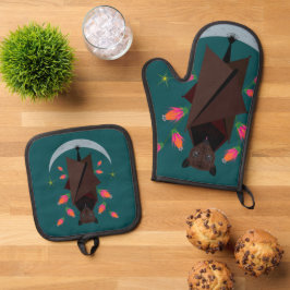Set De Manoplas Zorro volador Verde azulado