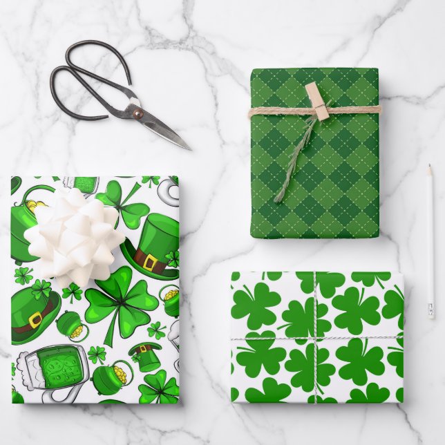Set de papel de envolvimiento para el Día de San P (Anverso)