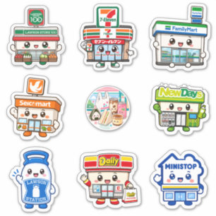 Set de pegatinas de vinilo de snacks japoneses Chi