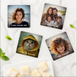 Set De Posavasos 4 fotos diferentes con texto retro de borde degrad<br><div class="desc">Un conjunto de modernas galerías con 4 fotos diferentes para hacer un conjunto único y personal de gallos. Esto es un gran regalo para un miembro de la familia como la abuela. Puede elegir 4 imágenes y personalizar cada foto con un pie de foto. Cada foto incluye un borde de...</div>