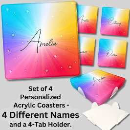 Set De Posavasos Cambiar TODOS los nombres, arrebato de arcoiris su