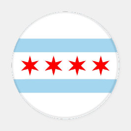 Set De Posavasos Casas de cerámica patriótica con bandera de Chicag