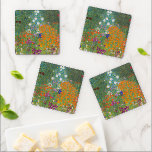 Set De Posavasos Gustav Klimt Flor Jardín Naturaleza<br><div class="desc">Un bonito cuadro del jardín,  un cuadro clásico de Gustav Klimt,  llamado Cottage Garden,  o Bauergarten,  1907,  que se encuentra cerca de un jardín de flores,  un cuadro de flores de colores.</div>