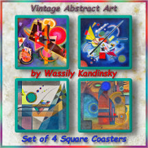 JUEGO DE POSA VASOS (4) - Abstractos de Wassily Ka