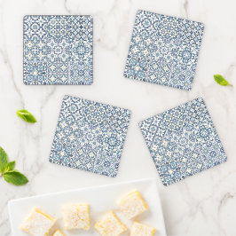 Set De Posavasos Mediterranean Tiles, Moroccan, Majolica, Azulejo