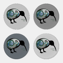 NUEVA ZELANDIA KIWI BIRD PAUA VERDE FERN KORU GRAY