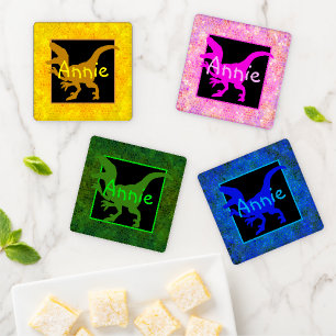 Set De Posavasos Ocultar dinosaurio personalizado