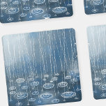 Set De Posavasos Otro día lluvioso<br><div class="desc">Pintura de lluvia y charcos salpicando sobre un fondo azul. Un típico día de verano inglés.</div>