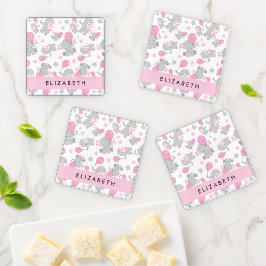 Set De Posavasos Patrón De Elefantes, Elefantes Cutos, Tu Nombre