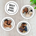 Set De Posavasos Personalizado Foto Mejor Papá De La Historia<br><div class="desc">Fácil Personaliza tu propio juego de montaña rusa de acrílico único de Ricaso - agrega tus propias fotos o arte y texto a este gran conjunto - hace un maravilloso toque único de honor o idea de regalo - mejor papá jamás.</div>