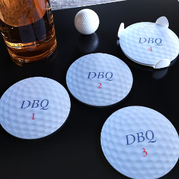 Set De Posavasos Personalizado Golf Ball Monograma Deportes Juego d