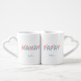 Set De Tazas De Café Agradable Sun&Moon MAMA/PAPA 