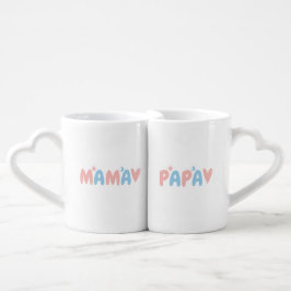 Set De Tazas De Café Agradable Sun&Moon MAMA/PAPA