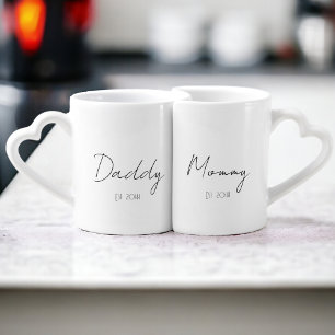 Set De Tazas De Café Año establecido personalizado de los nuevos padres