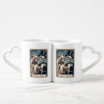 Set De Tazas De Café Boda de tarjetas Tarot personalizado<br><div class="desc">Acabo de casar, esqueleto de novia y novio tarot de amante de la carta para recién casados. Trae humor a la expresión "hasta que la muerte nos separe". Simplemente agregue los nombres de los recién casados en la parte inferior del ilustracion. Imagino a estas tazas usadas por la nueva pareja,...</div>