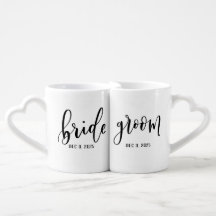BRIDE + GROOM mug set
