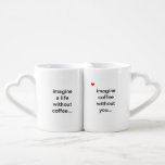 Set De Tazas De Café café sin ti<br><div class="desc">Imagina una vida sin café...  imagina el café sin ti...  Diseño tipográfico sencillo y agradable</div>