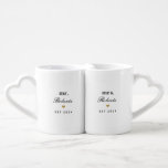 Set De Tazas De Café Clásico Gold Heart Mr. y Mrs. Newlyw Gift<br><div class="desc">Diseñado por el personalizado Mr. and Mrs. coffee mug set para los recién casados con tipografía moderna clásica con diseño de corazón dorado.</div>