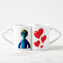 Conjunto de mug El día de San Valentín romántico