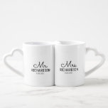 Set De Tazas De Café Cree a su propio Boda, Sr... y Sra.<br><div class="desc">Crea tu propio Boda Sr...  y la Sra. Coffee Mug Set . Añade tu propio nombre y fecha para hacer un regalo de boda elegante para la pareja recién casada.</div>