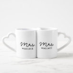 Set De Tazas De Café Cute personalizado Sra. y Sra. pareja lesbiana<br><div class="desc">Sra. y Sra. pareja taza de café,  personalizable con su propio nombre y sus colores favoritos.</div>