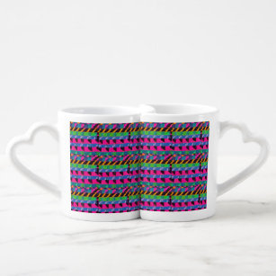 Set De Tazas De Café Diseño horizontal kente africano multicolor