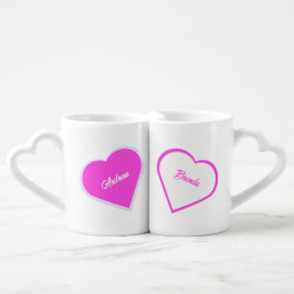 Set De Tazas De Café Dos corazones