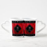 Set De Tazas De Café Elegante celebración del 15° Rosa de aniversario d<br><div class="desc">Nada dice "me completas" o "tu mejor/otra mitad" que las tazas de los amantes de la anidación, ¡y este elegante conjunto celebra hermosamente el 15º aniversario de los rosas bodas! Las elegantes letras blancas con un romántico fondo rosa rojo añaden un toque memorable a esta ocasión especial y a este...</div>