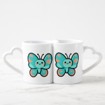 Mariposa Azulada Adorable Arte Kawaii