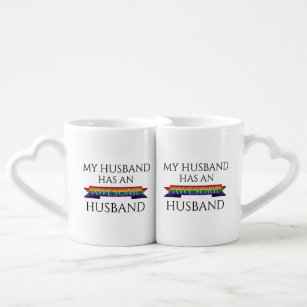 Set De Tazas De Café Mi marido tiene una asombrosa tipografía gay para