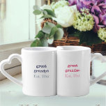 Set De Tazas De Café Nuevas grandes abuelos Personalizado Baby Stats<br><div class="desc">Mug personalizada para los nuevos bisabuelos. Un precioso regalo de anuncio de nacimiento que puedes personalizar con el nombre y las estadísticas de nacimiento de tu bebé. Toda la redacción es editable así que, si a tus bisabuelos se les llama gee y al abuelo johnson, puedes personalizarla fácilmente sólo para...</div>