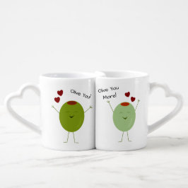 Set De Tazas De Café Olivo El Amor Personalizado