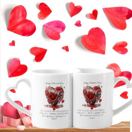 Set De Tazas De Café Pareja El día de San Valentín Funny Melting Heart