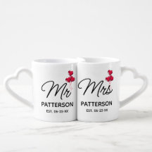 Señor y Señora Elegante Monograma Personalizado de